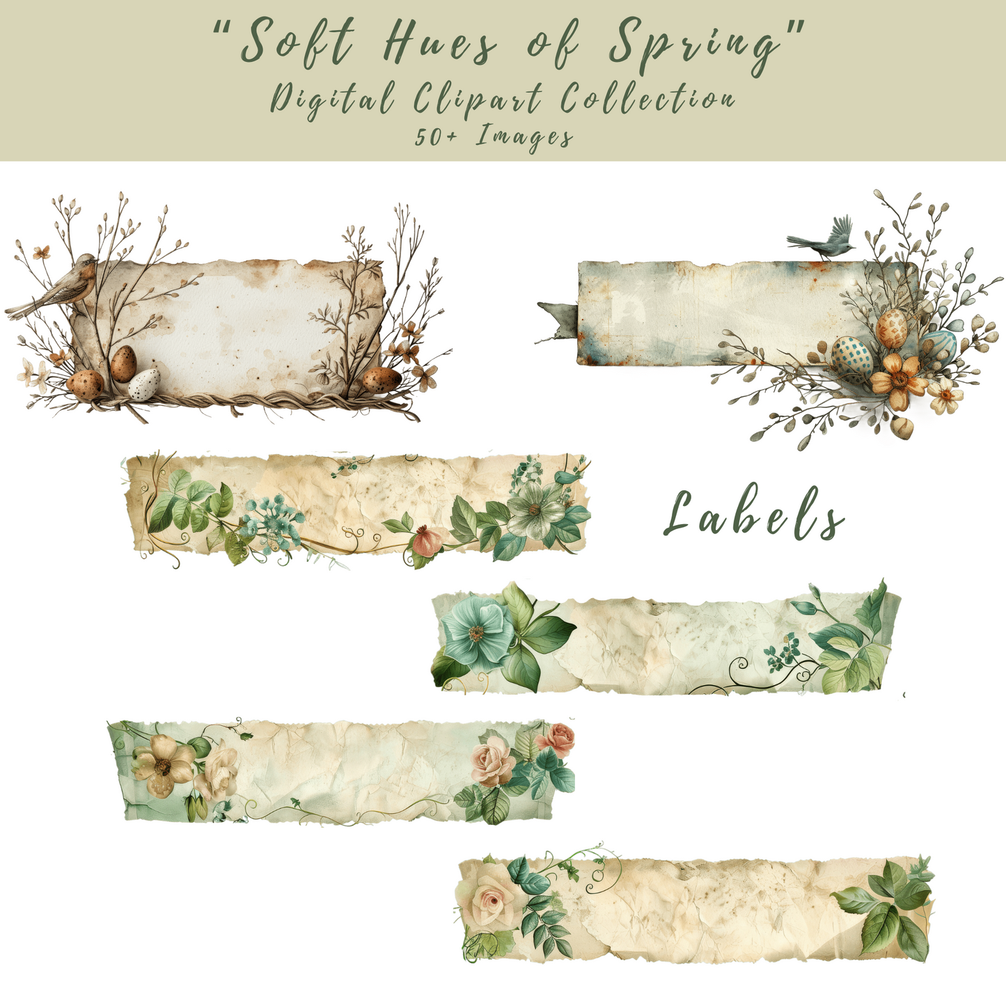 Digital Clipart - "Soft Hues of Spring"