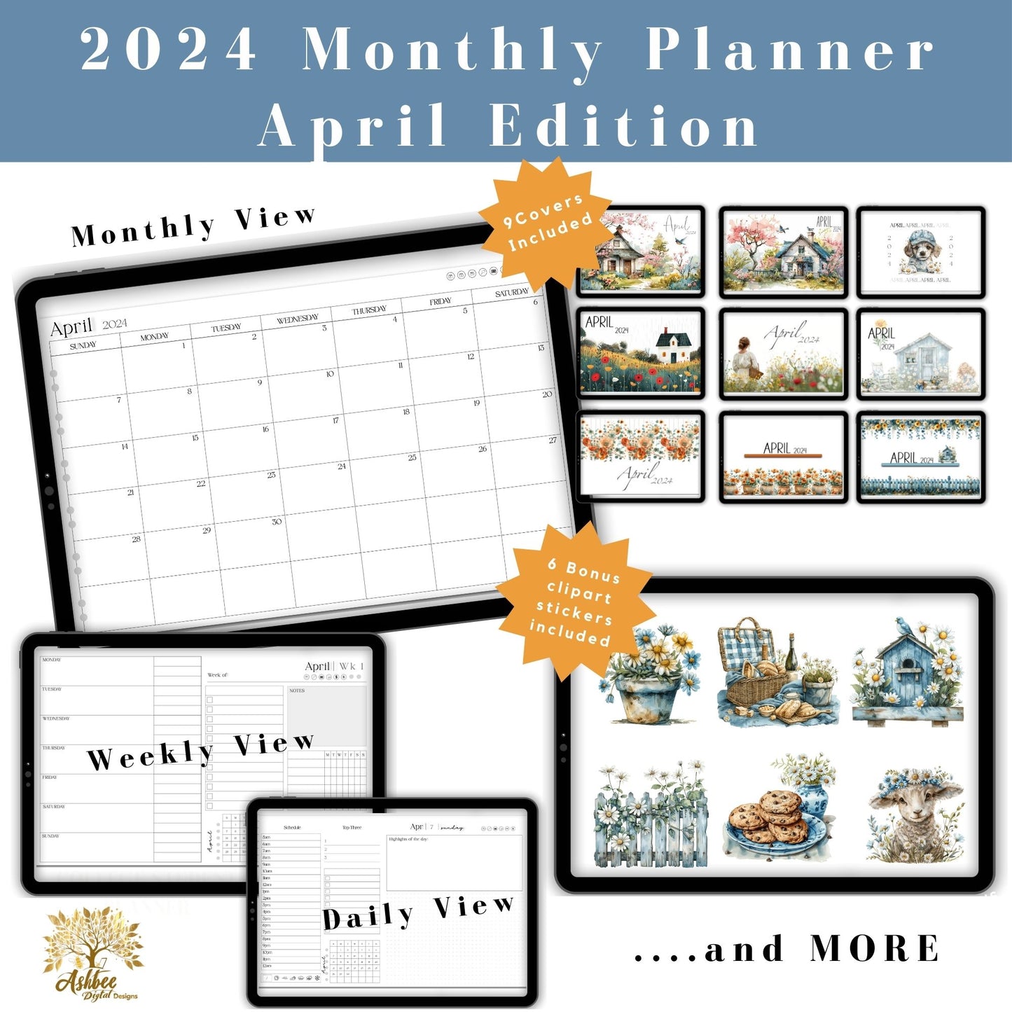 April 2024 Monthly Digital Planner