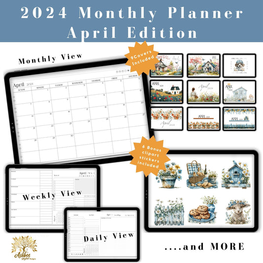 April 2024 Monthly Digital Planner