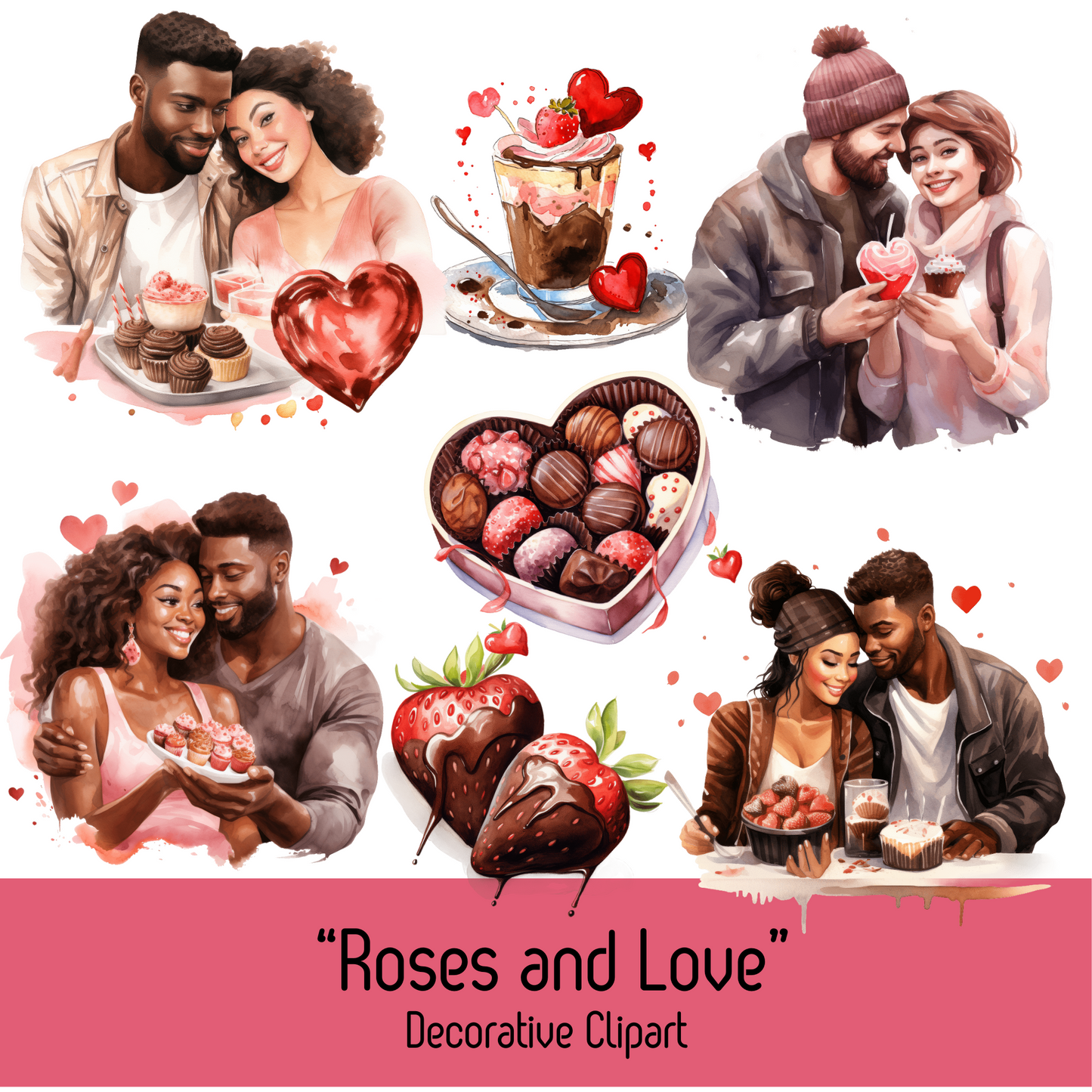 Digital Clipart-"Roses and Love"