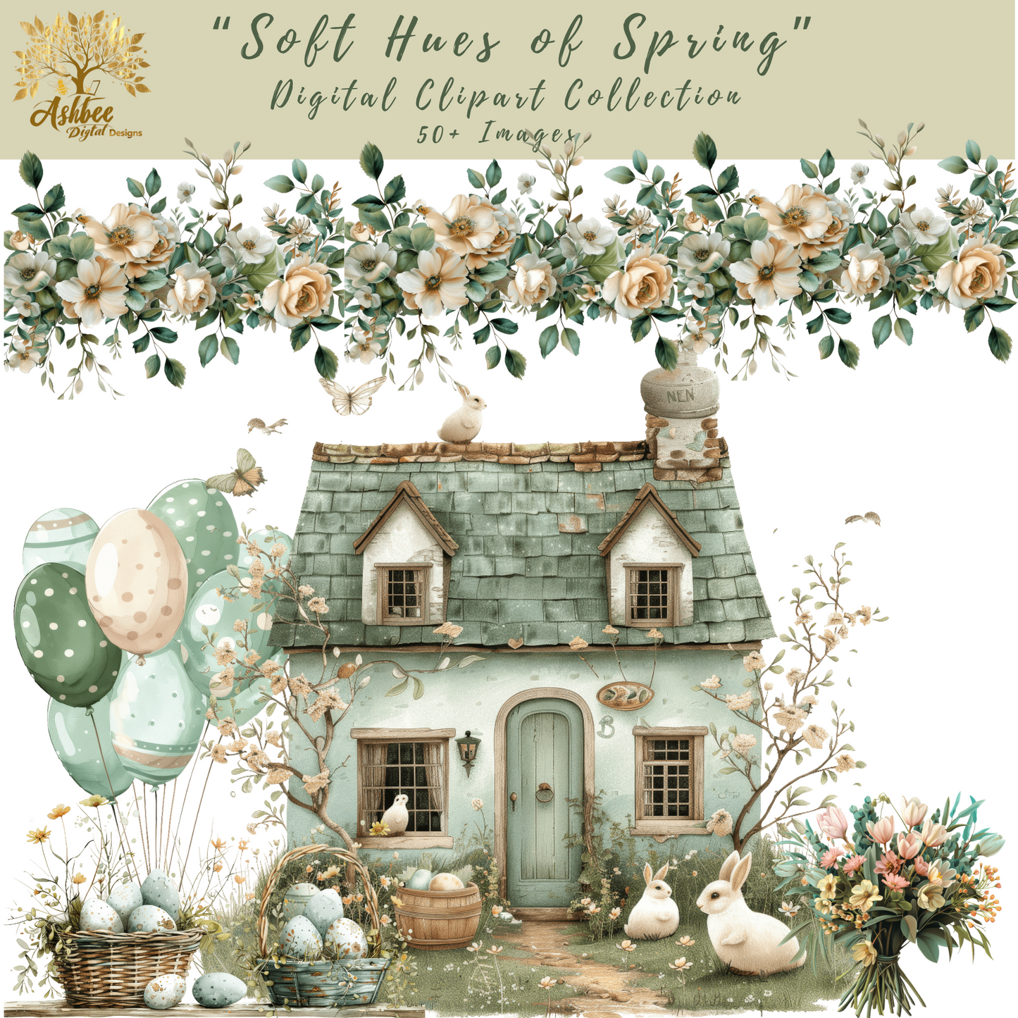 Digital Clipart - "Soft Hues of Spring"