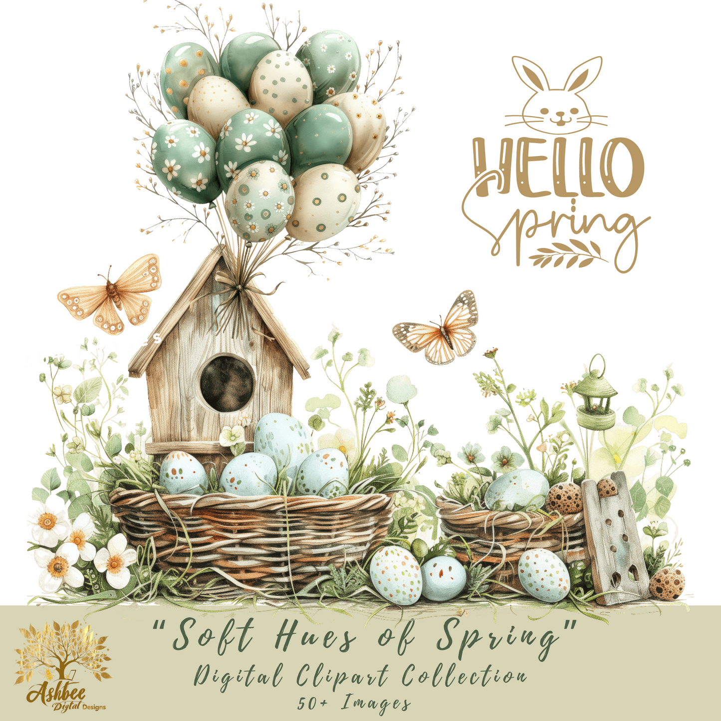 Digital Clipart - "Soft Hues of Spring"