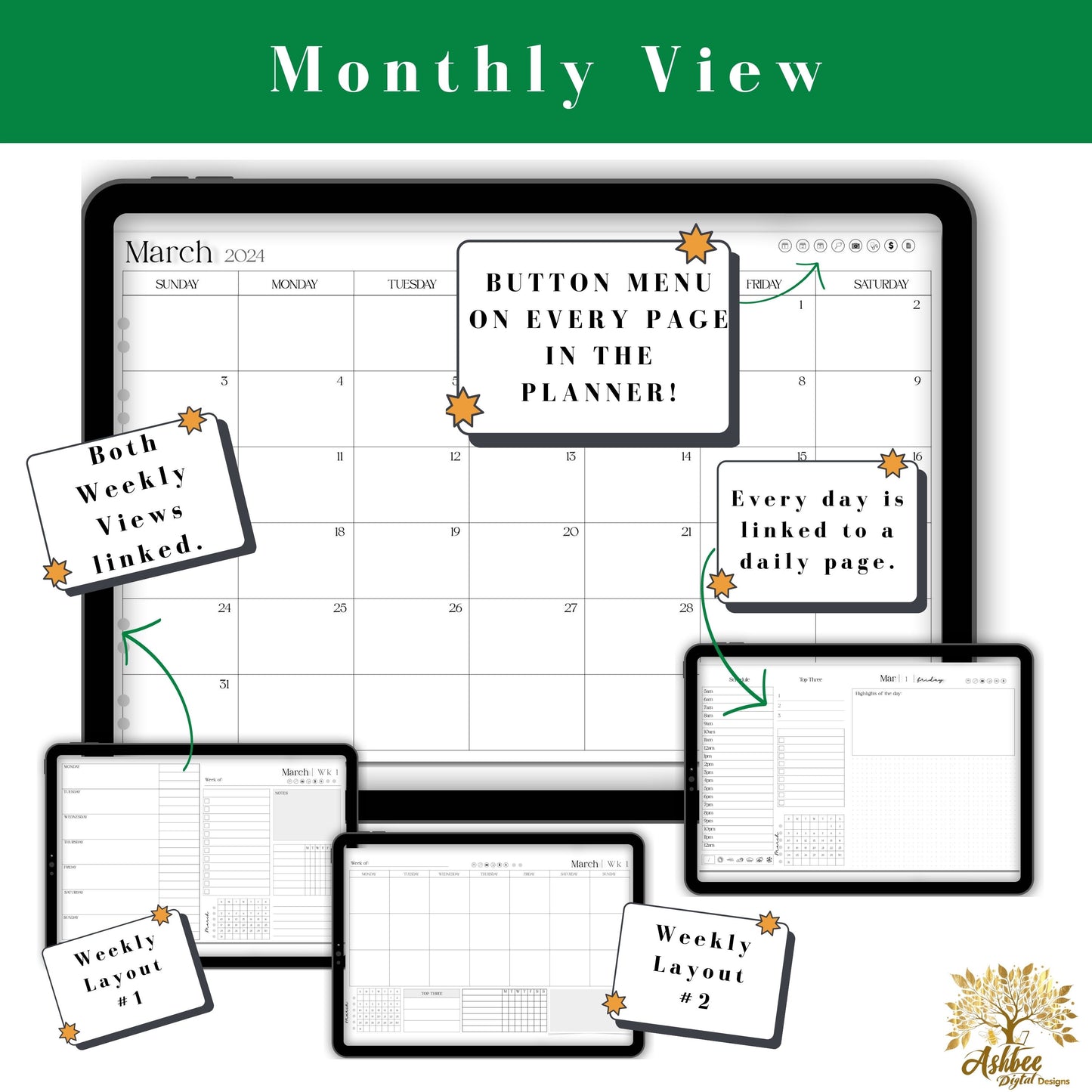 March 2024 Monthly Digital Planner