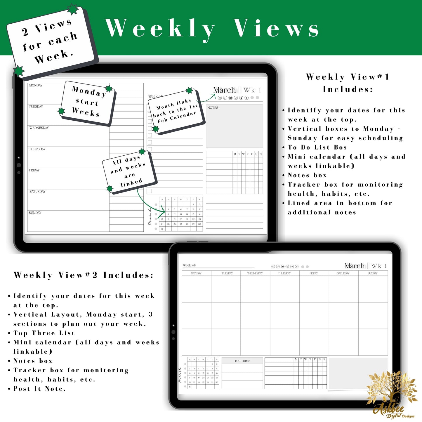 March 2024 Monthly Digital Planner