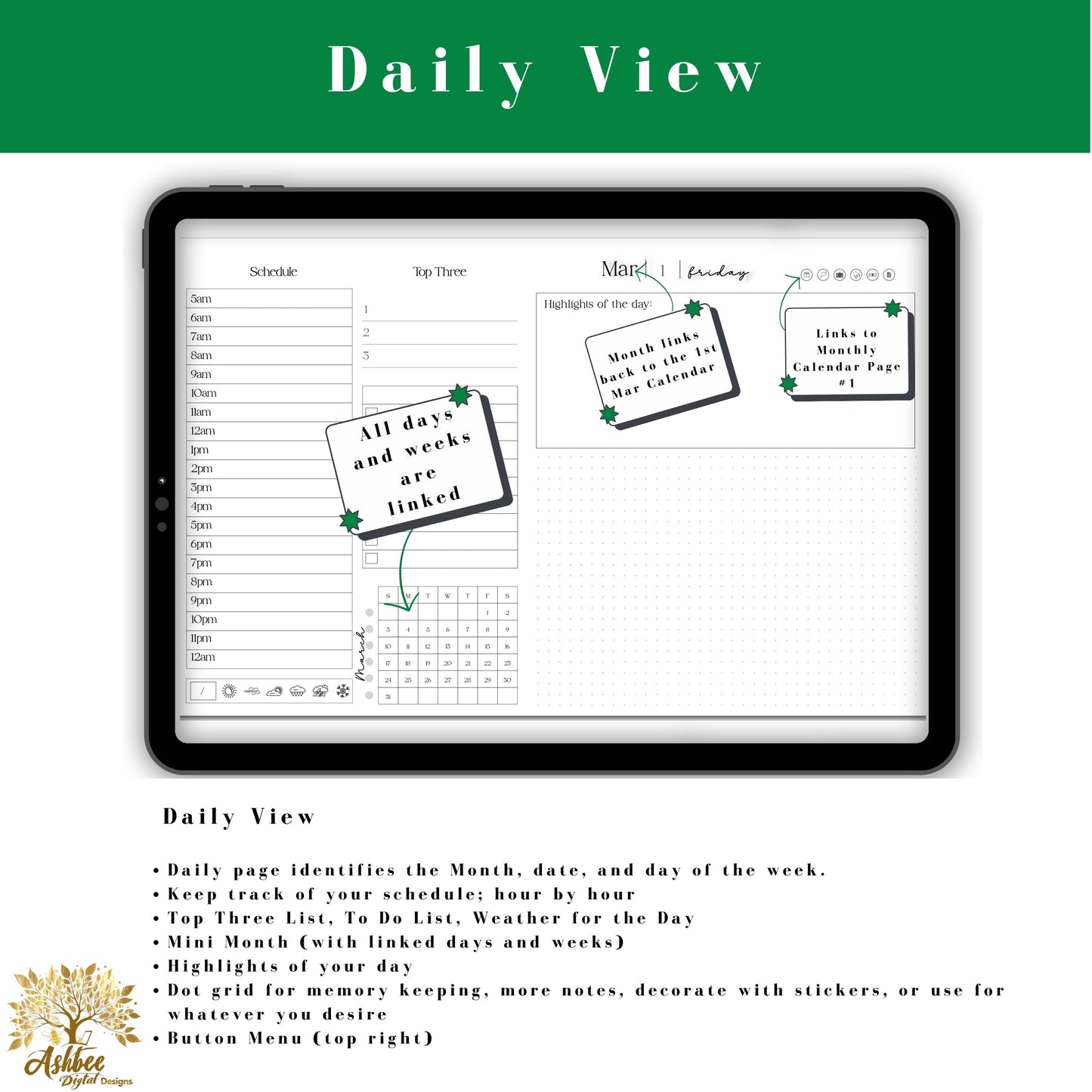 March 2024 Monthly Digital Planner