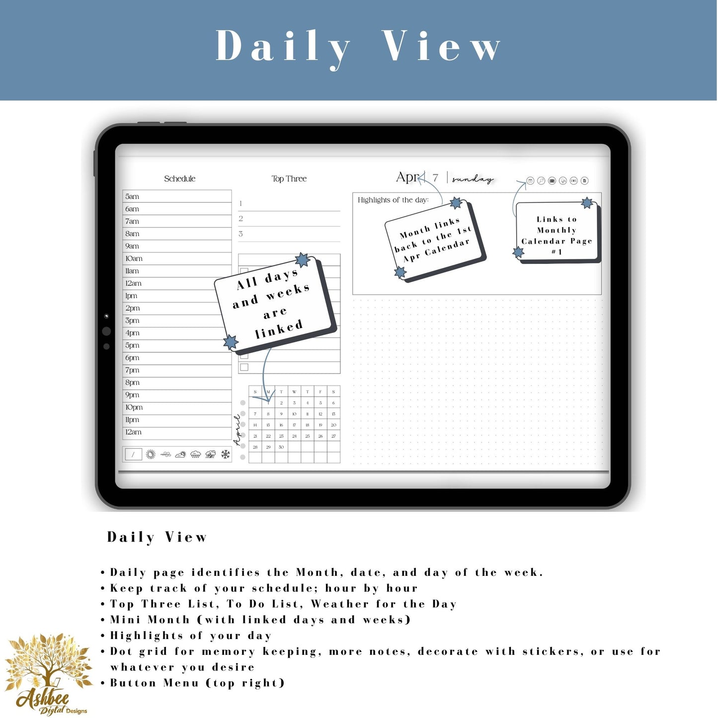 April 2024 Monthly Digital Planner