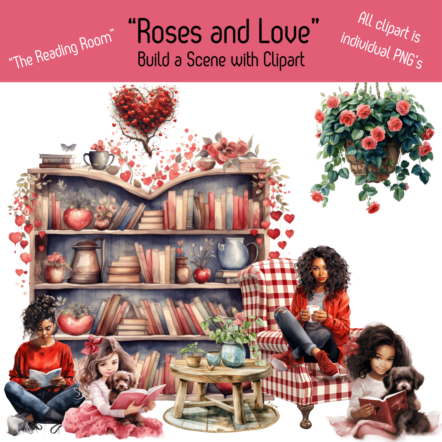 Digital Clipart-"Roses and Love"