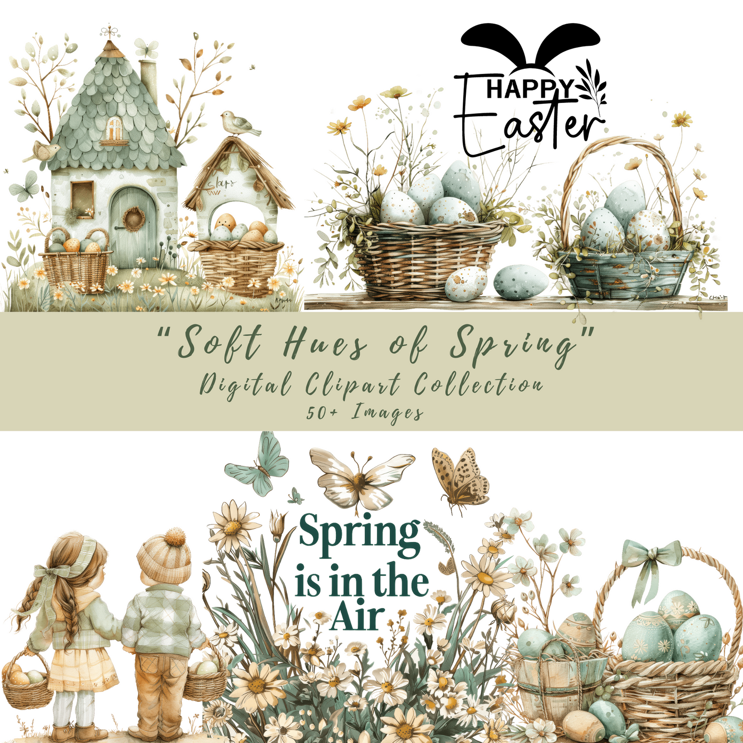 Digital Clipart - "Soft Hues of Spring"