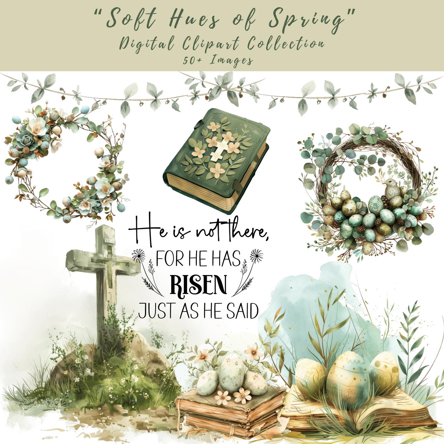 Digital Clipart - "Soft Hues of Spring"