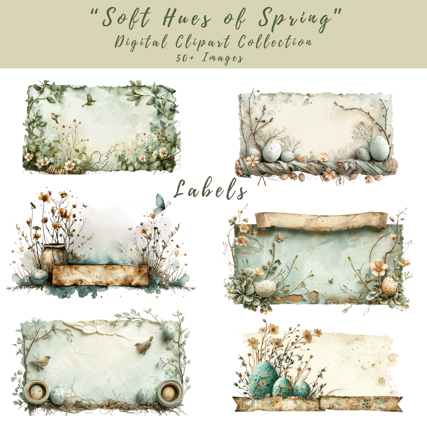 Digital Clipart - "Soft Hues of Spring"